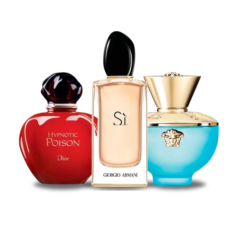 Zestaw 3 Perfum | Dior HYPNOTIC POISON, Giorgio Armani SÌ, Versace DYLAN TURQUOISE 100 ml